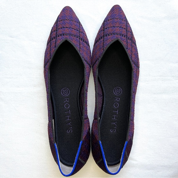 ROTHY’S: “The Point” in Cranberry Plaid, Size 9.5 NIB - Picture 2 of 14